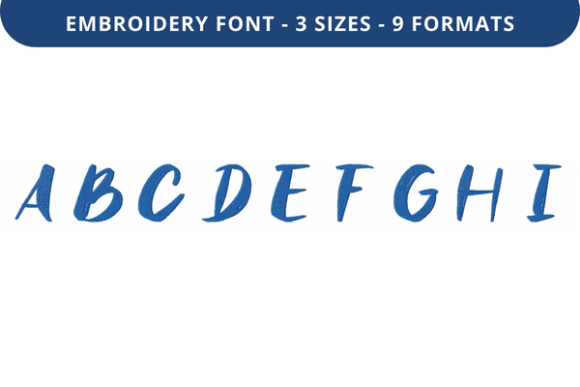 Abbert on Brush Font: A to I for Elegant Embroidery
