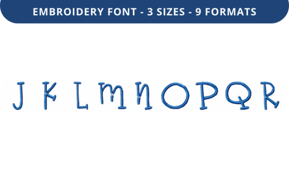 Boo Bear Font Uppercase J to R: A Charming Embroidery Choice