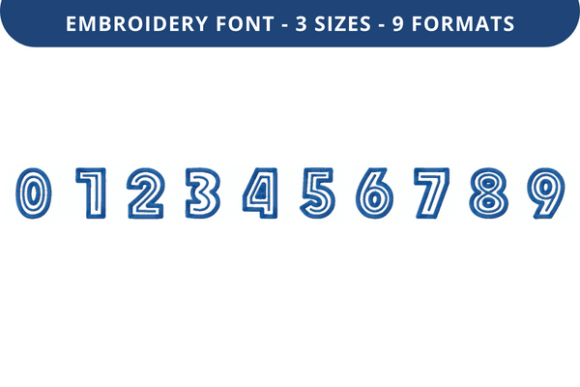 Bulky in Line Font 0 to 9: A Bold Embroidery Choice