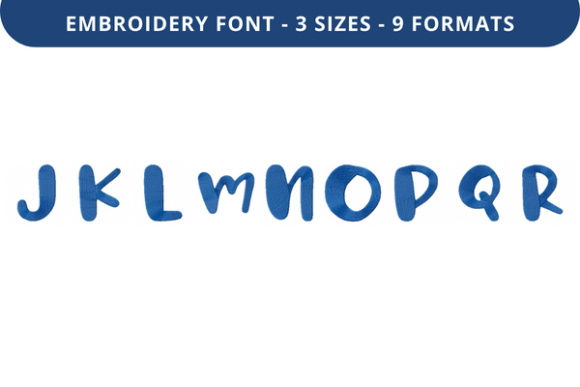 Caramallows Font Uppercase J to R: A Charming Embroidery Choice