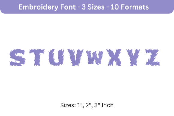 Fire Cat Font S to Z: A Bold and Playful Embroidery Choice