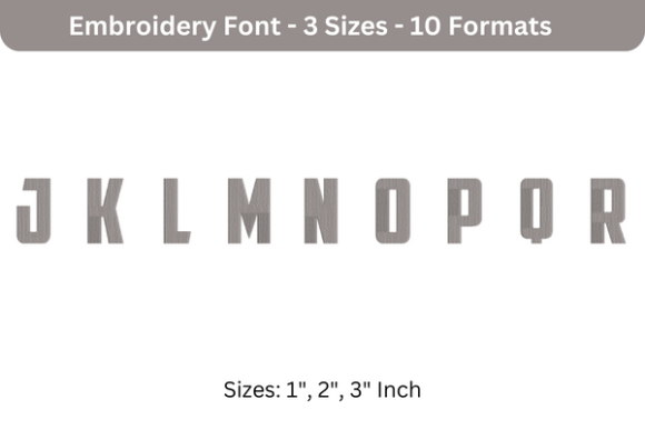 Major American Font J to R for Seasonal Embroidery