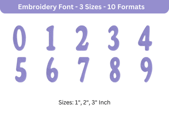 Purevain Font 0 to 9: A Versatile Embroidery Choice