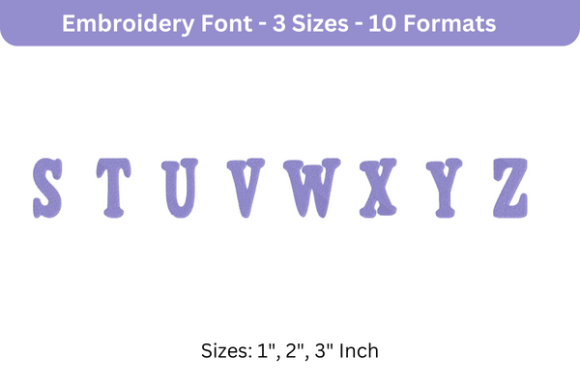 Purevain Font Uppercase S to Z: A Stylish Embroidery Choice