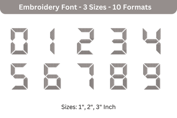 Review of LCD Font 0 to 9 for Embroidery