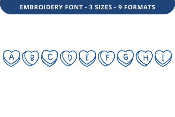 Talking Hearts Font a to I: A Charming Embroidery Choice